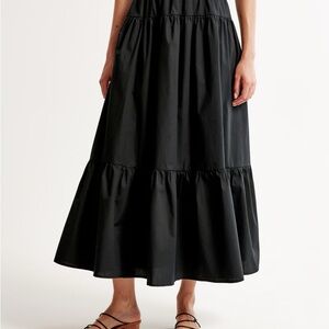 Abercrombie Poplin Tiered Maxi Skirt